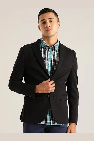 Indian Terrain Notched Lapel Single-Breasted Blazer