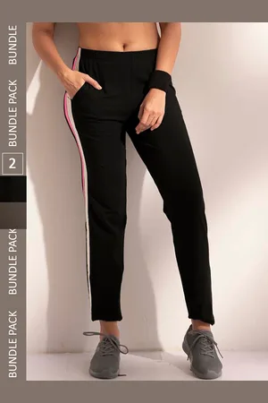 Lyra Women Pack Of 2 Assorted Cotton Relaxed Fit Anti Odour Outdoor Cotton Track Pants