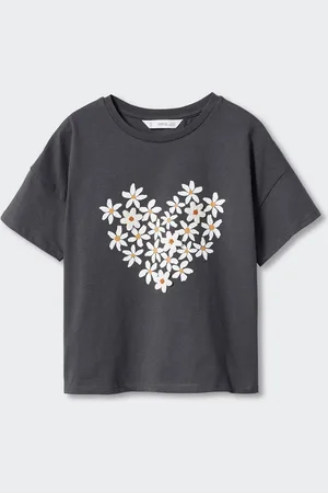 MANGO Girls Cotton Sustainable Floral Printed T-shirt