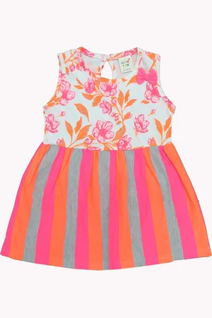Clothe Funn Infant Girls Floral Printed A-Line Cotton Dress