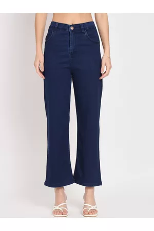 AngelFab Women Jean Relaxed Fit High-Rise Stretchable Clean Look Cotton Jeans