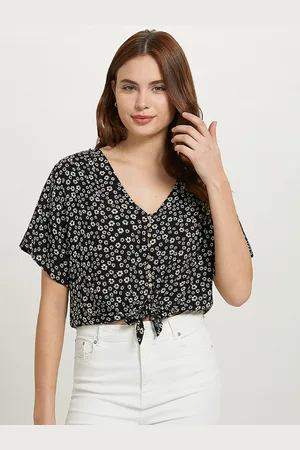 Alcott Floral Print Flared Sleeve Shirt Style Top