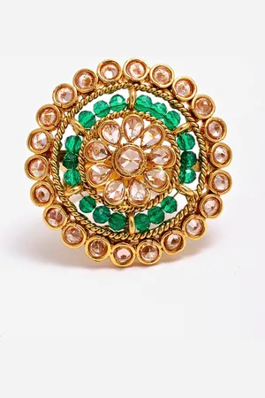 Anouk Gold-Plated AD-Studded Adjustable Finger Ring