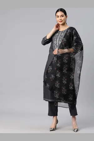 RAJGRANTH Women Floral Embroidered Regular Thread Work Kurta with Trousers & With Dupatta