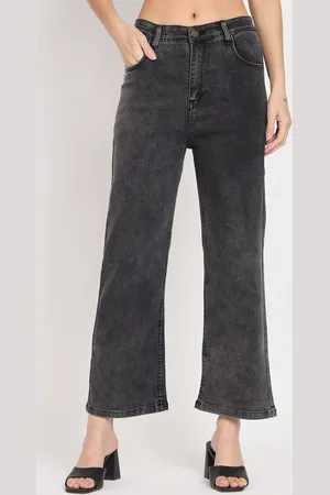 AngelFab Women Jean Relaxed Fit High-Rise Heavy Fade Stretchable Clean Look Cotton Jeans