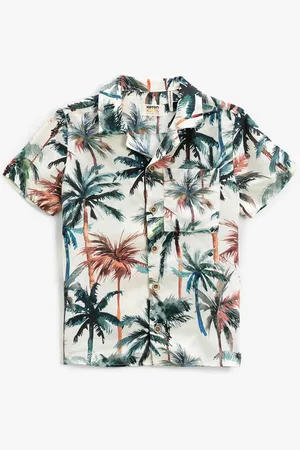 Koton Boys Floral Printed Spread Collar Casual Shirt