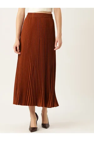 Chemistry Accordion Pleated Flared Maxi Skirt