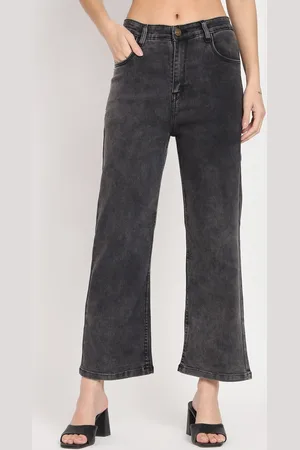 AngelFab Women Jean Relaxed Fit High-Rise Heavy Fade Stretchable Clean Look Cotton Jeans