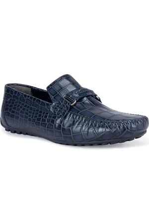 ROSSO BRUNELLO Men Textured Leather Comfort Insole Penny Driving Shoes