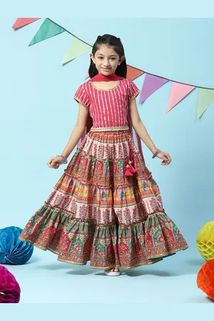 BIBA Girls Lehenga Choli Ethnic Wear Printed Lehenga, Choli and Dupatta Set  Price in India - Buy BIBA Girls Lehenga Choli Ethnic Wear Printed Lehenga,  Choli and Dupatta Set online at Flipkart.com