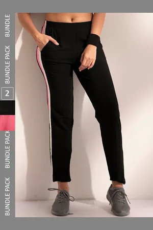 Lyra Women Pack Of 2 Assorted Cotton Relaxed Fit Sports Track Pants