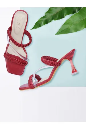 MEHNAM Braided Straps Open Toe Slim Heels