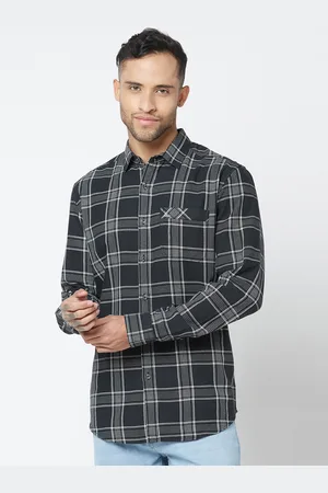 Blue Buddha Tartan Checked Monochrome Casual Shirt