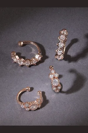 Ami Set of 2 Contemporary Half Hoop Earrings