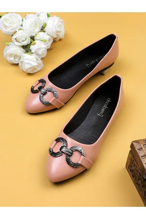 DressBerry Pink Buckle Embellished Ballerinas