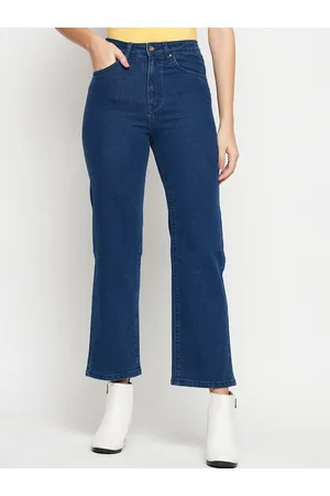 MADAME Women Mid Rise Clean Look Cotton Cropped Jeans