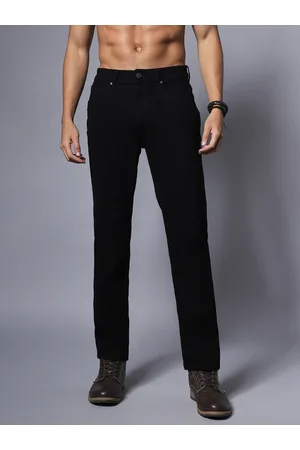 High Star Men Black Solid Relaxed Fit Jeans