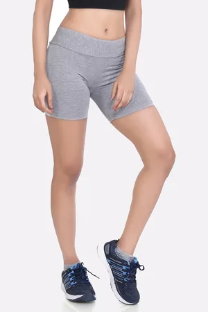 LAASA  SPORTS Women Grey Skinny Fit Training or Gym Sports Shorts