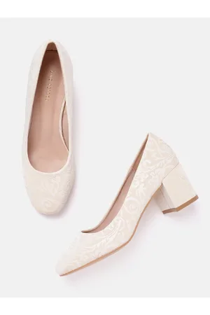 Lino Perros Women Floral Textured Block Heel Pumps