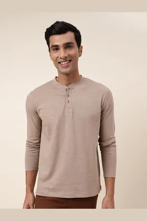 Fabindia Henley Neck Cotton Relaxed Fit T-shirt