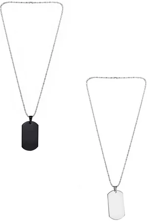 Yellow Chimes Men Set Of 2 Silver-Toned Minimal Necklace