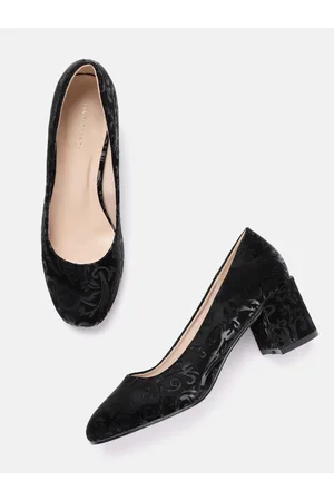 Lino Perros Women Floral Textured Block Heel Pumps