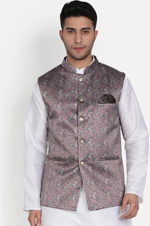 Armaan Ethnic Mandarin Collar Ethnic Motifs Printed Nehru Jacket