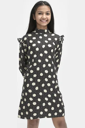 Crimsoune Club Polka Dot Printed Mock Neck Sheath Dress