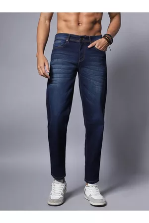 High Star Men Blue Relaxed Fit Mid-Rise Light Fade Jeans