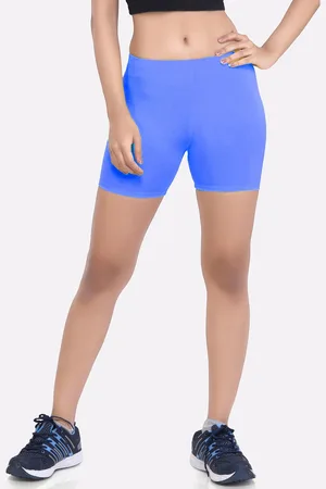 LAASA  SPORTS Women Blue Skinny Fit Training or Gym Sports Shorts