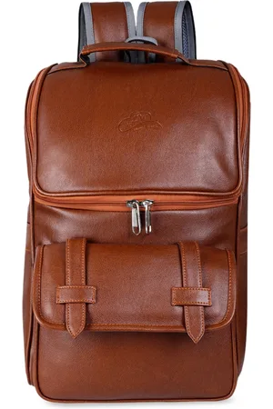Leather World Unisex Tan Brown Solid Backpack