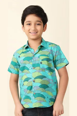 Fabindia Boys Geometric Printed Cotton Casual Shirt