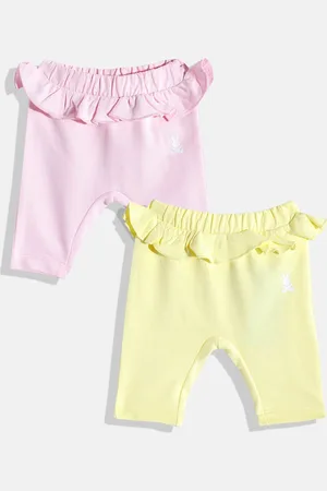 Benetton Infant Girls Pack of 2 Pure Cotton Leggings