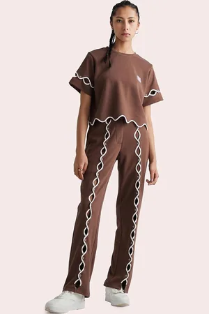 Muvazo Women Self Design Custom Straight Fit Cotton Trousers