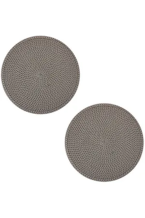 Anko Set Of 2 Black Round Woven Placemat