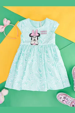 Pantaloons Girls Minnie Mouse Printed Cotton Fit & Flare Dress