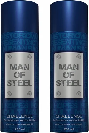 Denver Man of Steel Set of 2 Challenge Deodorant Body Spray - 127 g Each