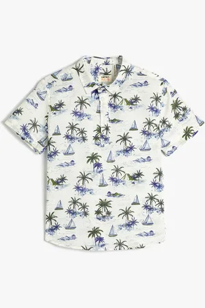 Koton Boys Floral Printed Spread Collar Pure Cotton Casual Shirt