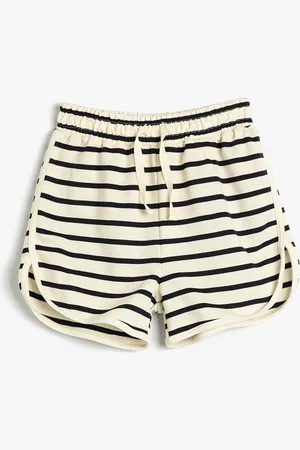 Koton Girls Striped Pure Cotton Hot Pants
