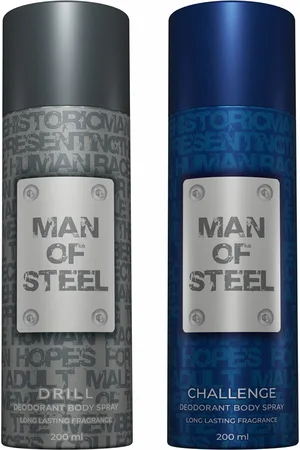 Denver Man of Steel Set of Drill & Challenge Deodorant Body Spray - 127 g Each