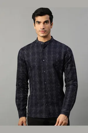 Matinique Men Navy Blue Slim Fit Opaque Printed Casual Shirt