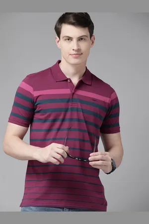 Park Avenue Striped Polo Collar Slim Fit T-shirt