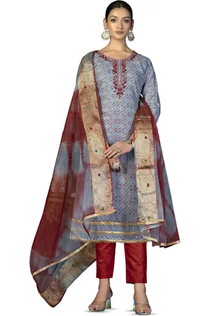 MANVAA Ethnic Motifs Embroidered Unstitched Dress Material