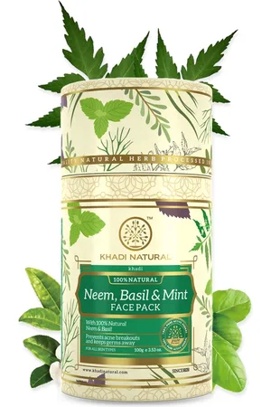 Khadi Natural Neem Basil & Mint Face Pack - Purifies The Skin & Prevents Acne - 100g