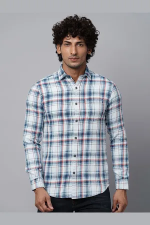 Blue Buddha Checked Spread Collar Cotton Casual Shirt