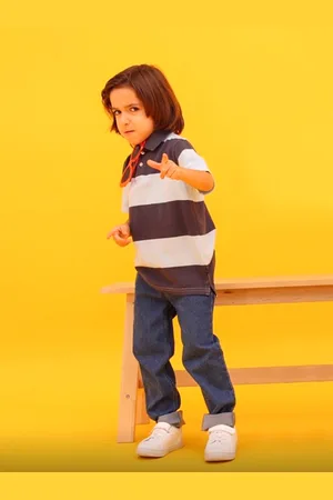 Cherry Crumble Boys Multicoloured Striped Polo Collar T-shirt