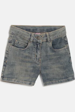 TALES & STORIES Girls Mid-Rise Denim Shorts