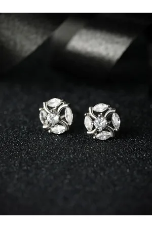 Priyaasi Woman 925 Sterling Silver Floral Studs Earrings