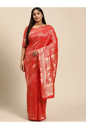 Sztori Woven Design Ethnic Motifs Zari Banarasi Saree
