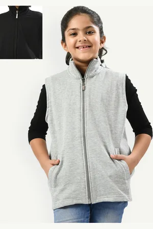 IndiWeaves Girls Pack Of 2 Sleeveless Fleece Sweater Vest